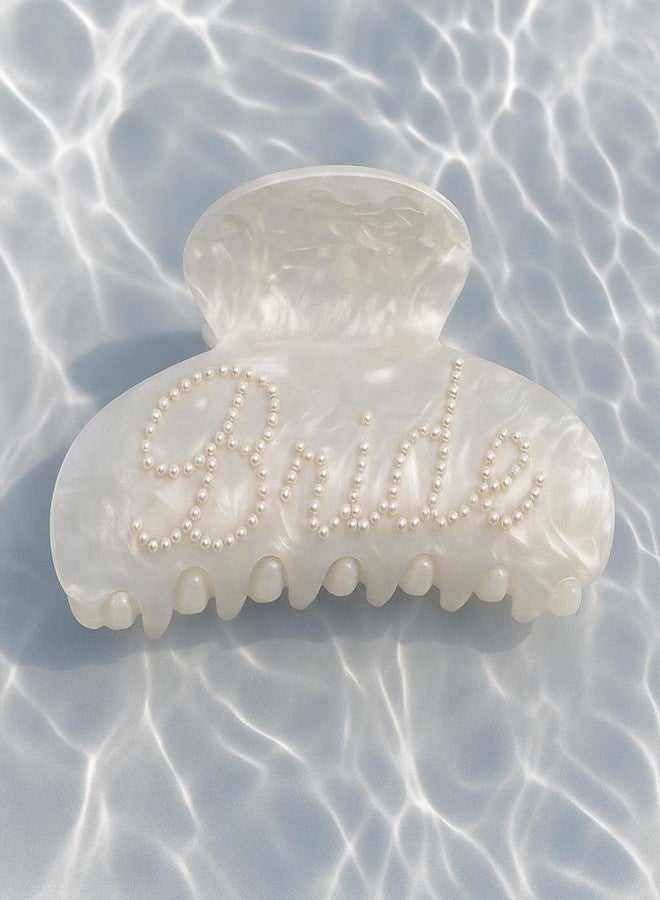 TWPER Bride Claw Clip with Pearls, TWPER Hair Clip for Wedding, Bride to Be, Bridal Shower, Bachelorette Party Gift, White Pearl Hair Accessory for Engagement & Honeymoon - Image 3